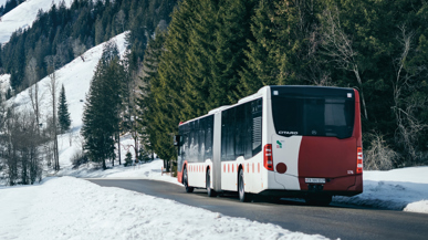 TPF Bus in Winterlandschaft